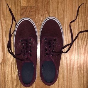Maroon/Burgundy Suede Vans